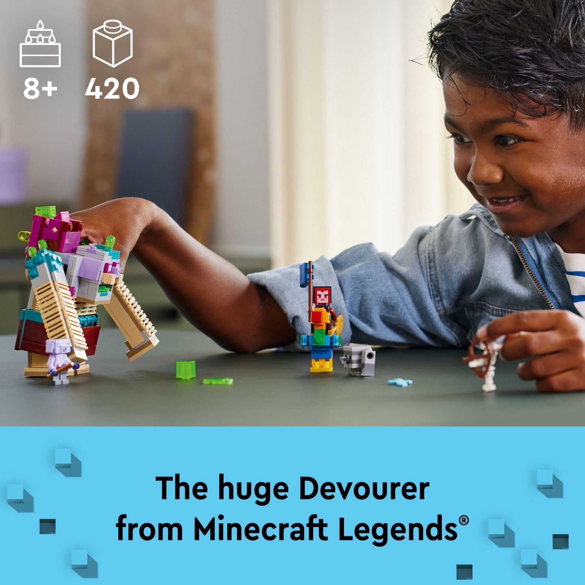 LEGO Minecraft Legends The Devourer Showdown Adventure Set, Minecraft Toy Featuring Popular Characters and Minecraft Action Figures, Gaming Gift Idea