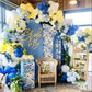 Blue Tile and Lemons Cupcake Wrappers,Mediterranean Tiles,24 Lemon Cupcake Toppers +Cupcake Wrappers