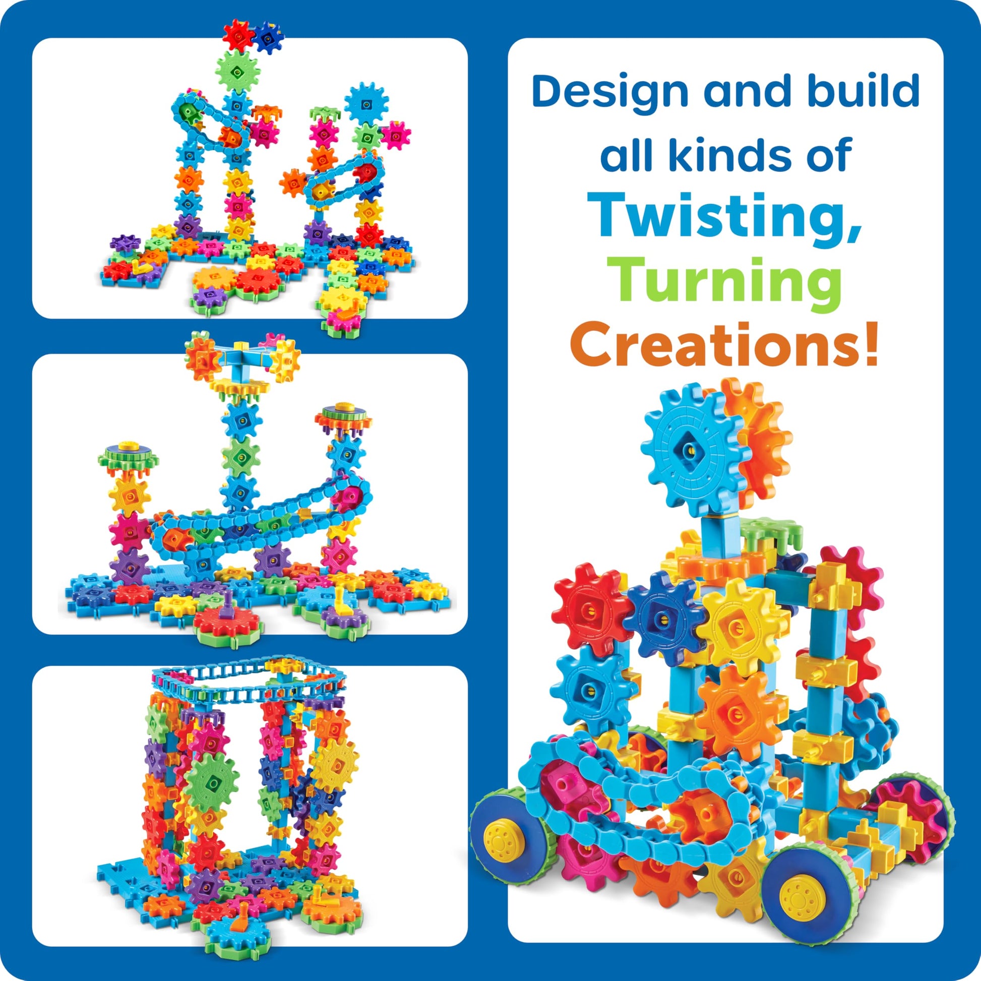 Learning Resources Gears! Gears! Gears! Mega Builds - Building Toys, STEM Activities, Fine Motor Skills, Toddler Explorer Kit, Science