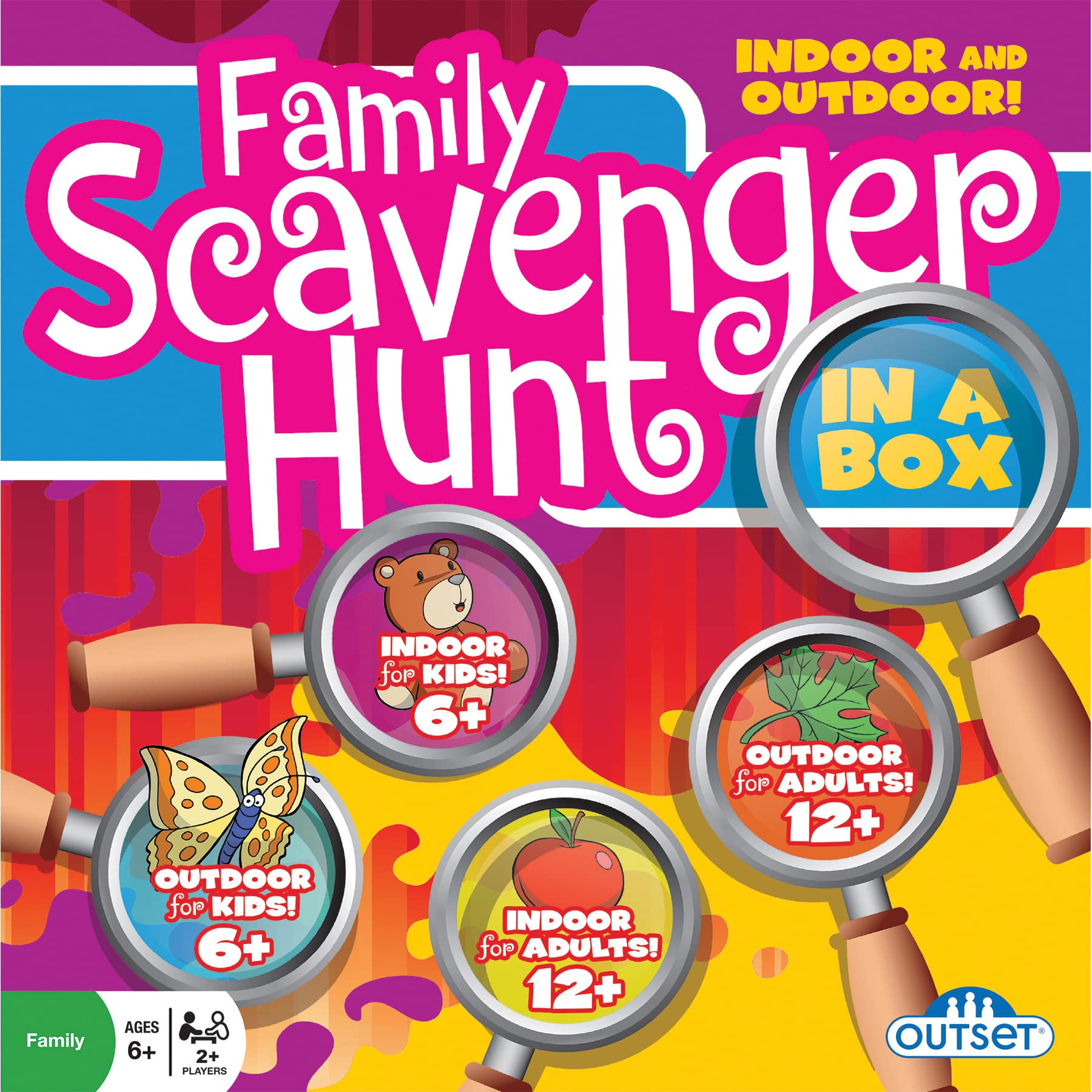 Family Scavenger Hunt in A Box - Updated Version, Outset Media, Indoor & Outdoor Game for Children & Families, Search for Objects On Your Cards, 2+