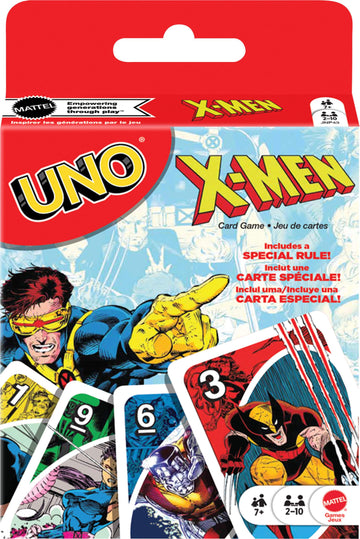 Mattel Games UNO X-Men Card Game with Marvel Comics Inspired Deck for Kids, Teens, Grown-Ups, Family Nights & Parties for 2-10 Players