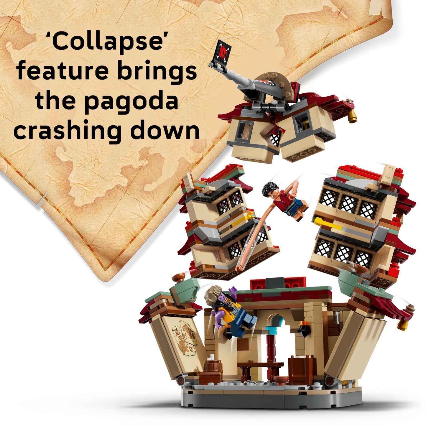 LEGO ONE PIECE Battle at Arlong Park Building Blocks - Pretend Play Building Toy for Boys & Girls, Ages 9+ - 5 Straw Hat Pirates Toy Figures & Playset