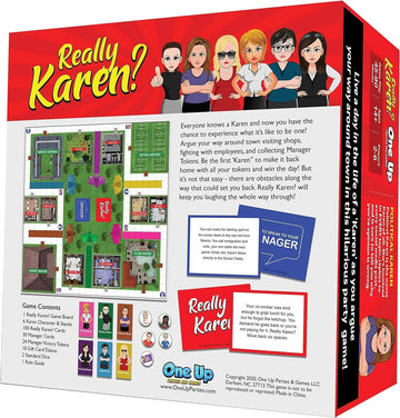 Really Karen? Board Game - Become a Karen as You Argue Your Way Around Town in This Hilarious Party Game. Ages 14 and up.