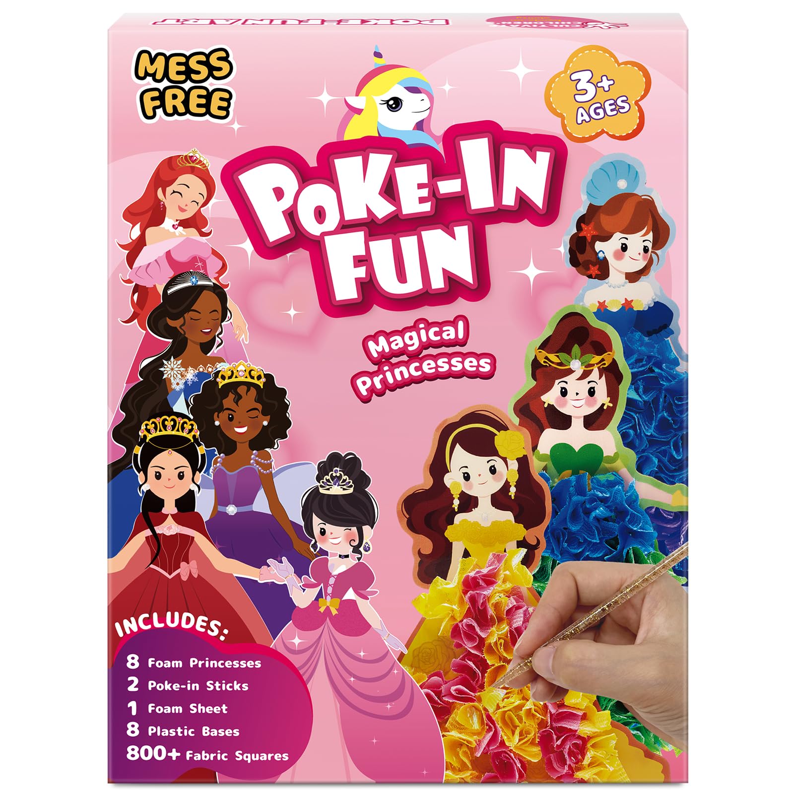 JolliBrix Poke in Fun - Magical Princesses, Arts and Crafts for Kids, DIY Presents Toy for Girl, DIY Creative Activity for Girls Ages 4 5 6 7 8+