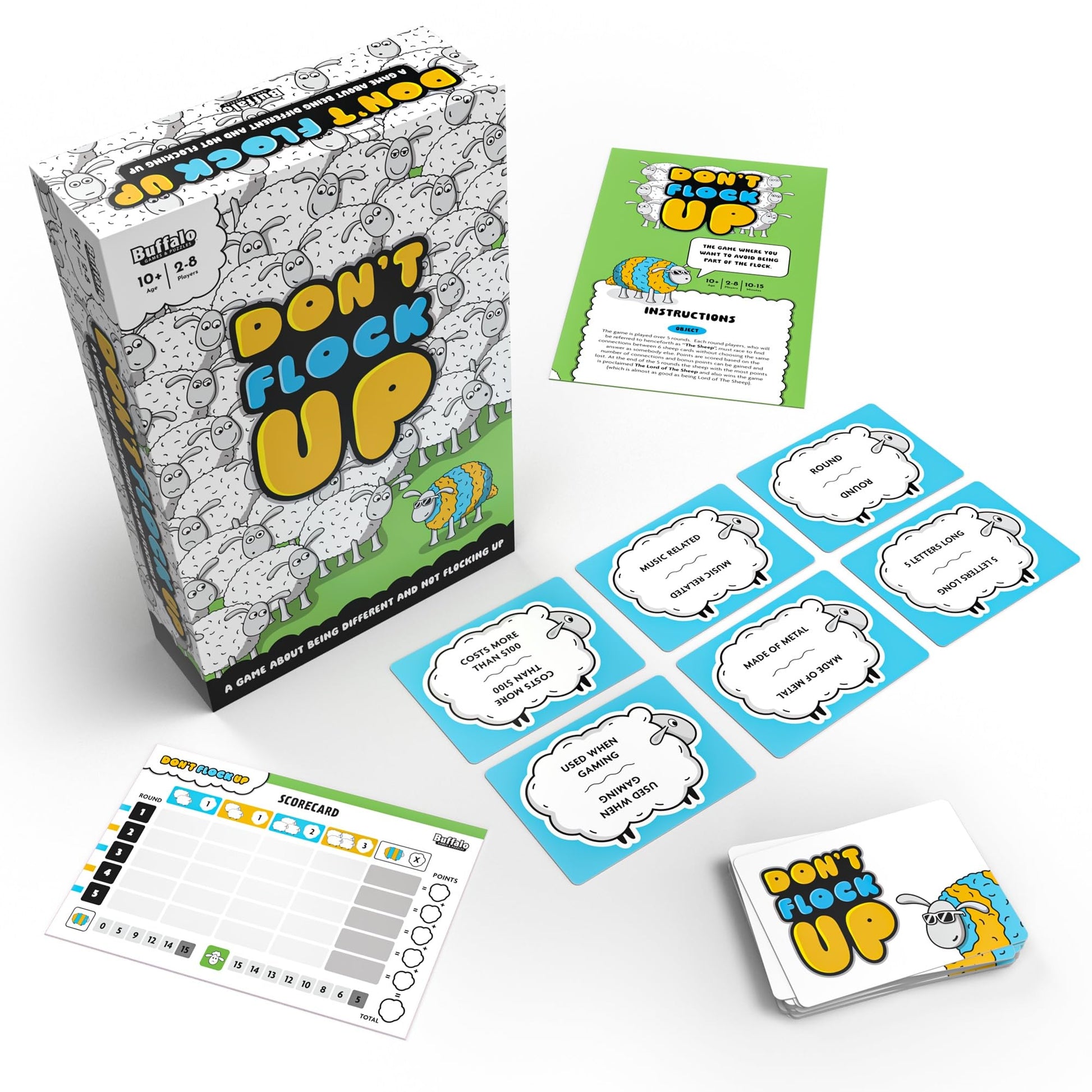 Buffalo Games - Don't Flock Up - Break from The Crowd - Party Card Game - Game Night Favorite - Easy to Learn - Ages 10 and Up