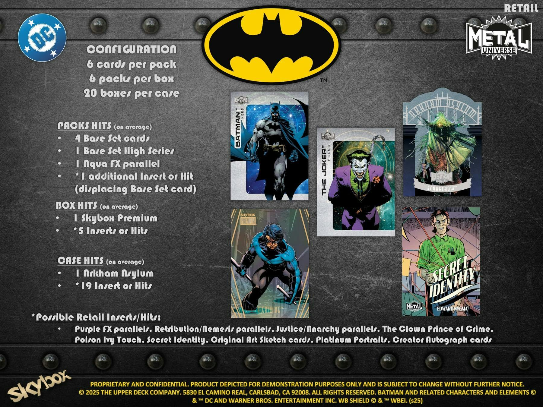 Upper Deck 2025 Batman Skybox Metal Universe 6-Pack Blaster Box