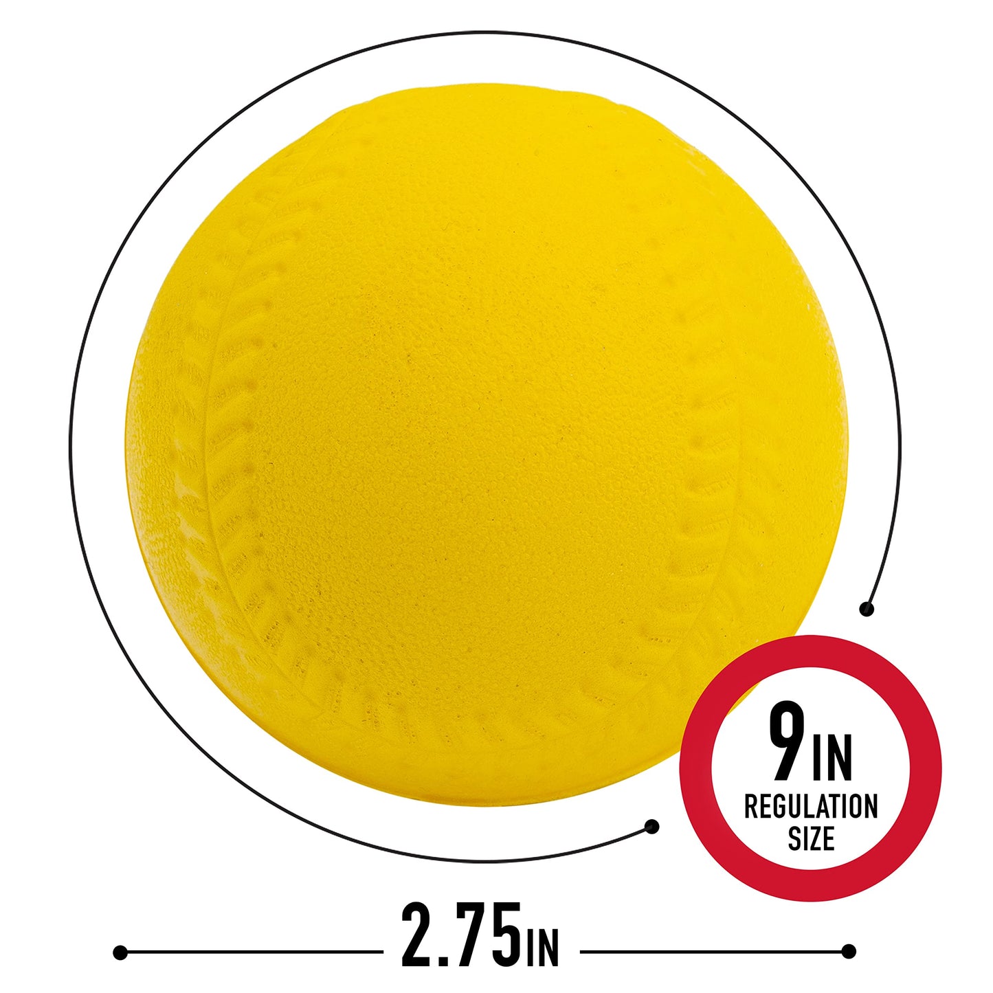 Franklin Sports XT Foam Replacement Baseballs - 4 Pack - Yellow