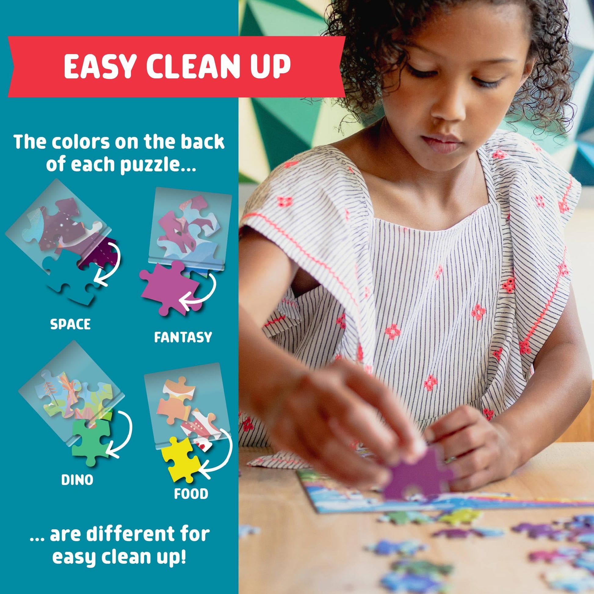 Chuckle & Roar Jigsaw Puzzles for Kids Ages 6+, 100 and 200 Piece, 4 Pack