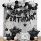 56 PCS Black Happy Birthday Balloons Happy Birthday Banner Balloons