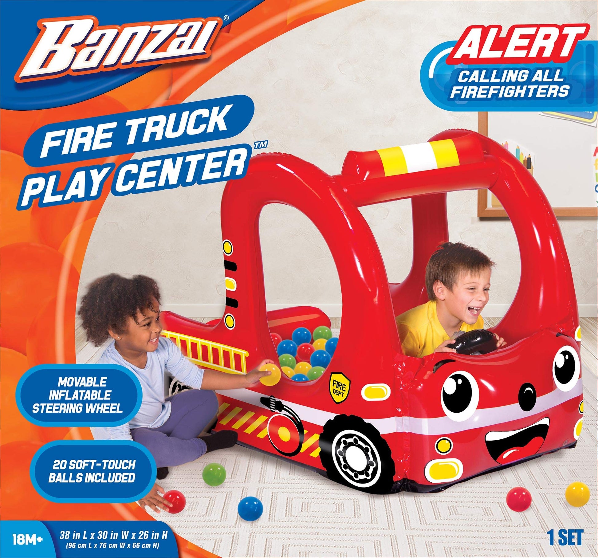 Banzai Rescue Fire Team Play Center Ball Pit with 20 Balls, Toy