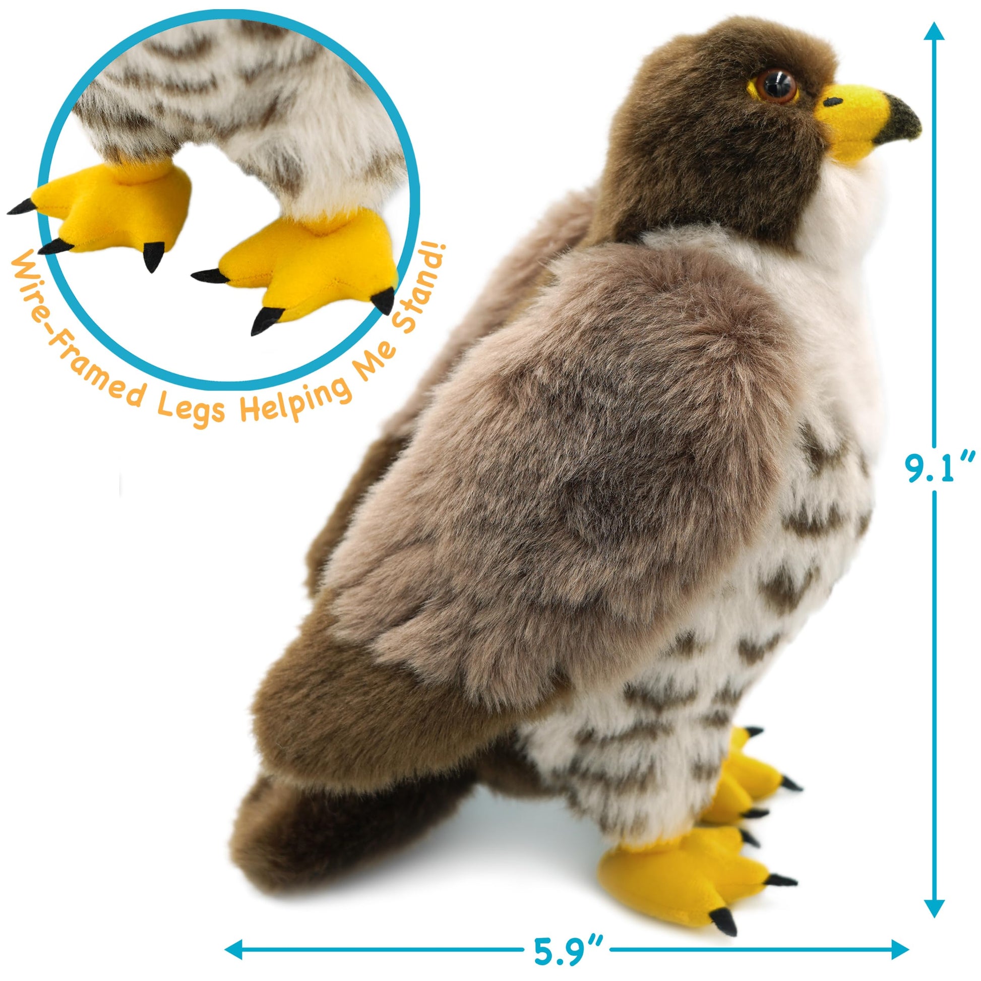 TigerHart Percival The Peregrine Falcon - 10 Inch Stuffed Animal Plush