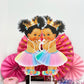 Rainbow Princess African American Centerpieces Table Decoration, Diaper Toppers Unicorn Princess Table Party Decoration