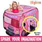 Playbees Musical Ice Cream Truck Pop Up Play Tent with 3 Openings - Tent for Toddlers - Indoor & Outdoor - Pop Up Tents for Kids - Includes Carry Bag