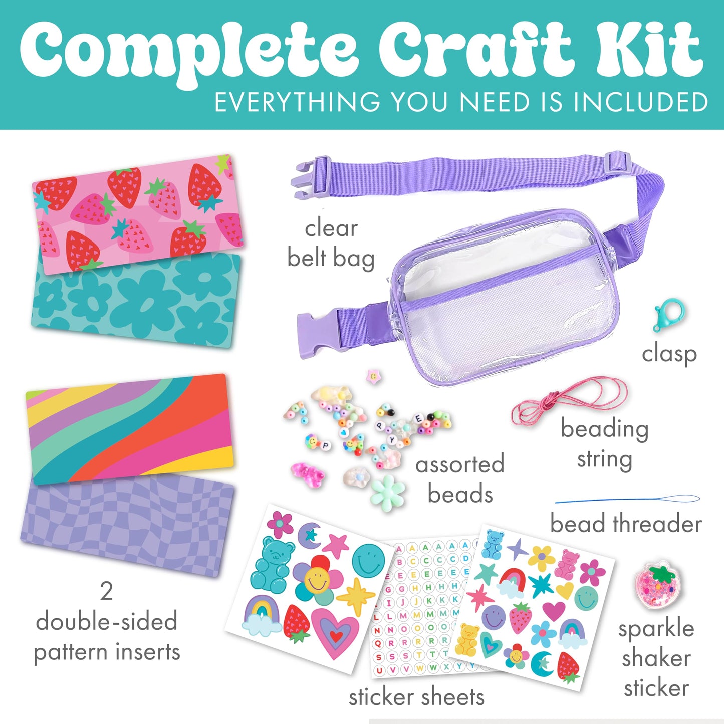 Creativity for Kids Chic Boutique Belt Bag: DIY Girls Art & Craft Kit, Girls Toys Age 6-8+, Crafts and Cute Stuff for Girls, Birthday Gifts for Girls