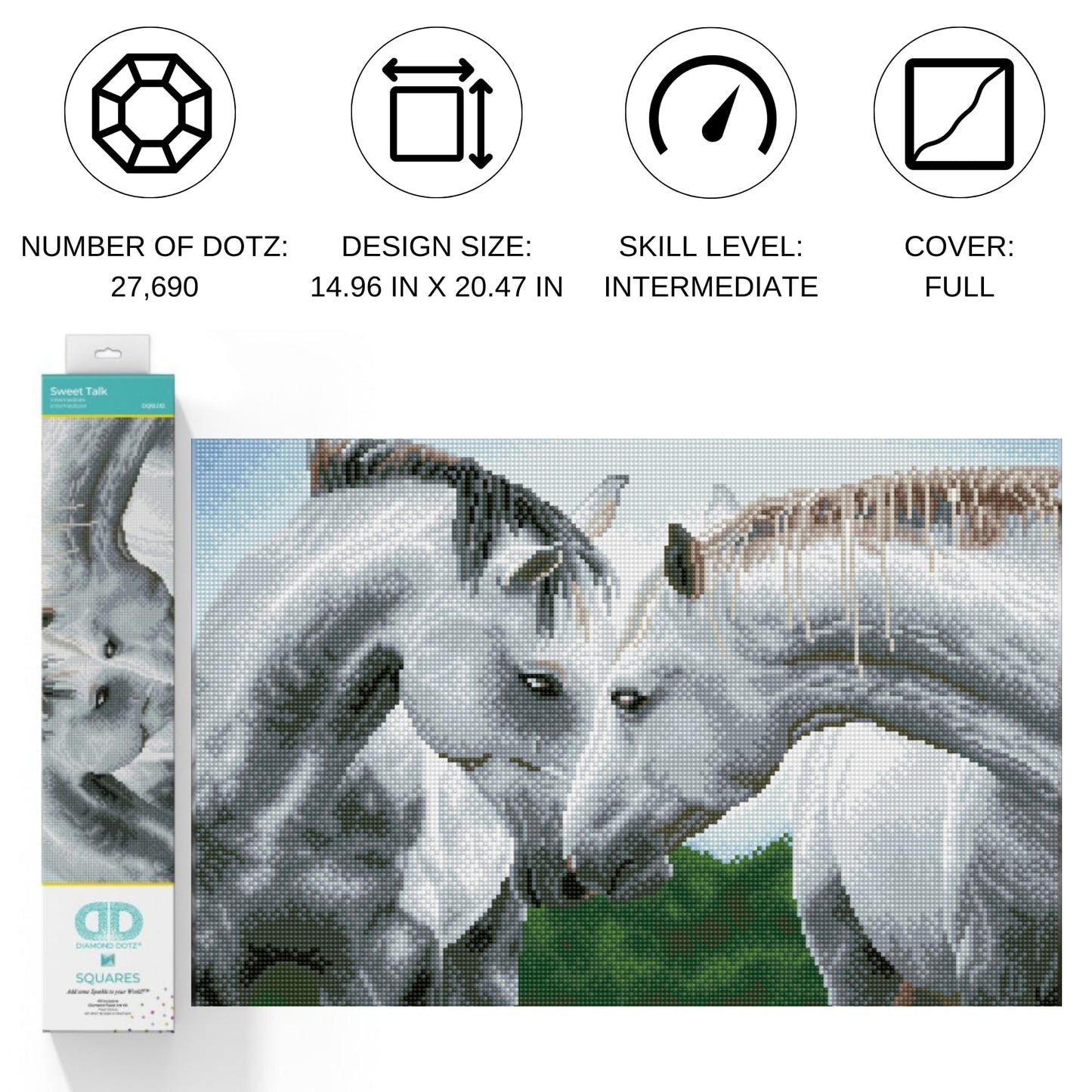 DIAMOND DOTZ Sweet Talk Horse Diamond Painting Kits for Adults - Diamond Art Kits a Relaxing Creative Craft Kit with Dotz Gems