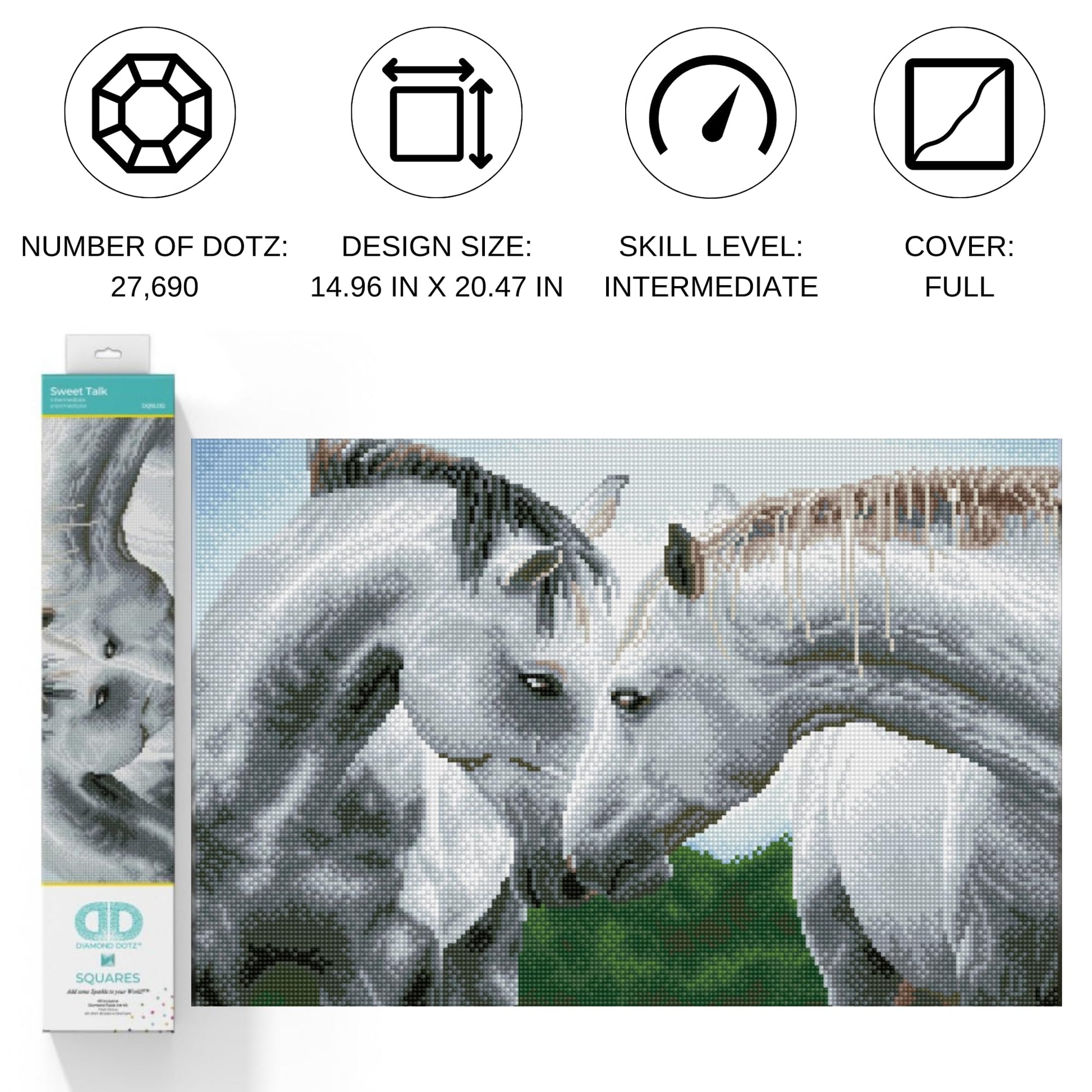 DIAMOND DOTZ Sweet Talk Horse Diamond Painting Kits for Adults - Diamond Art Kits a Relaxing Creative Craft Kit with Dotz Gems