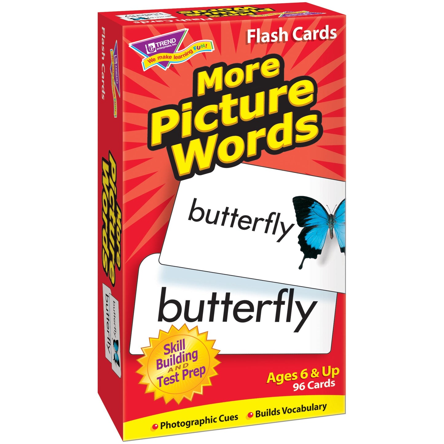 Trend Enterprises: More Picture Words Skill Drill Flash Cards, Great for Skill Building and Test Prep, Photo Cues, Builds Vocabulary, 96 Cards