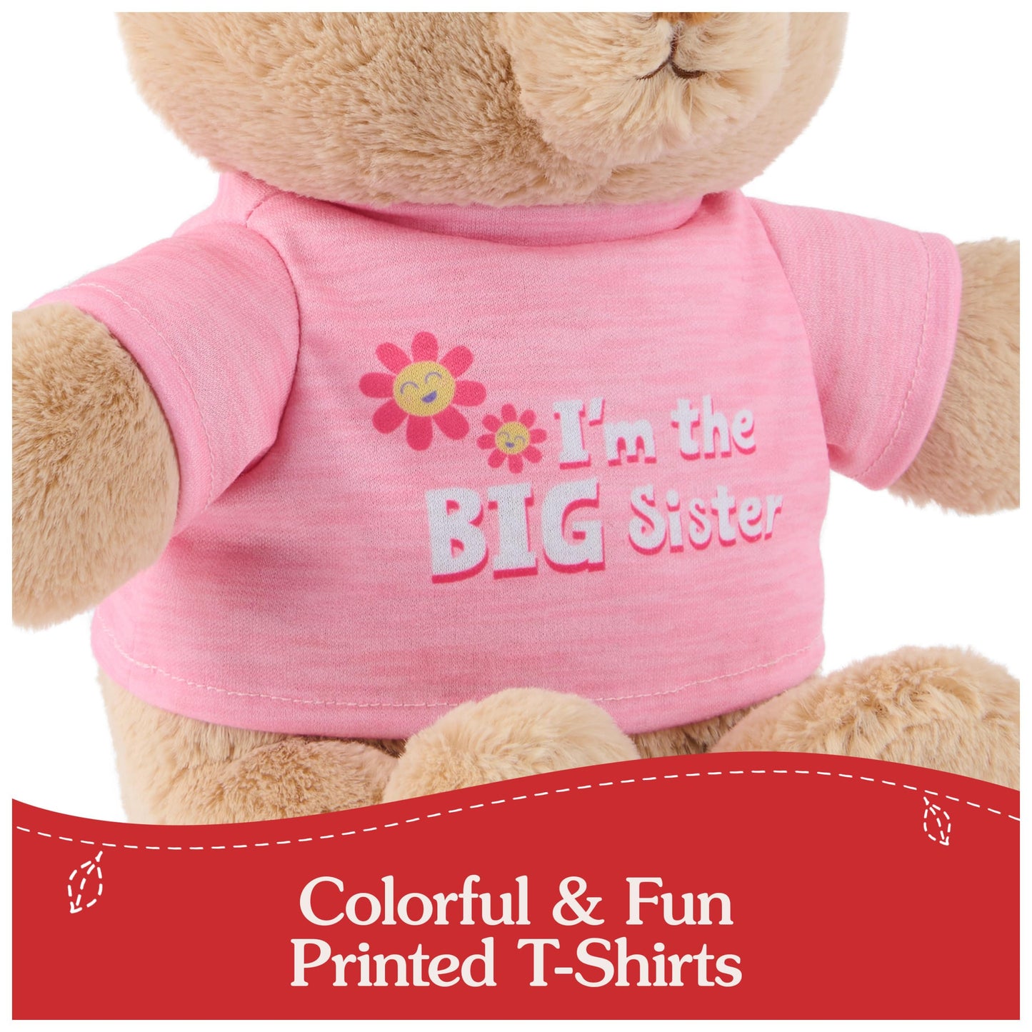 GUND Sustainably Soft “I'm the Big Sister” 12" Bear with T-Shirt, Ages 0+