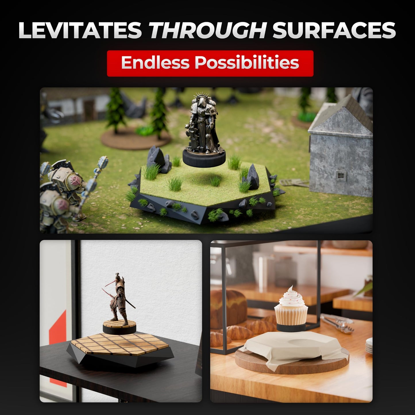 Levitexa Nimbus Levitating Display - Floating Display, Levitating Stand, Levitation Decor, Magnetic Stand, Magnetic Levitation for Figures and Toys