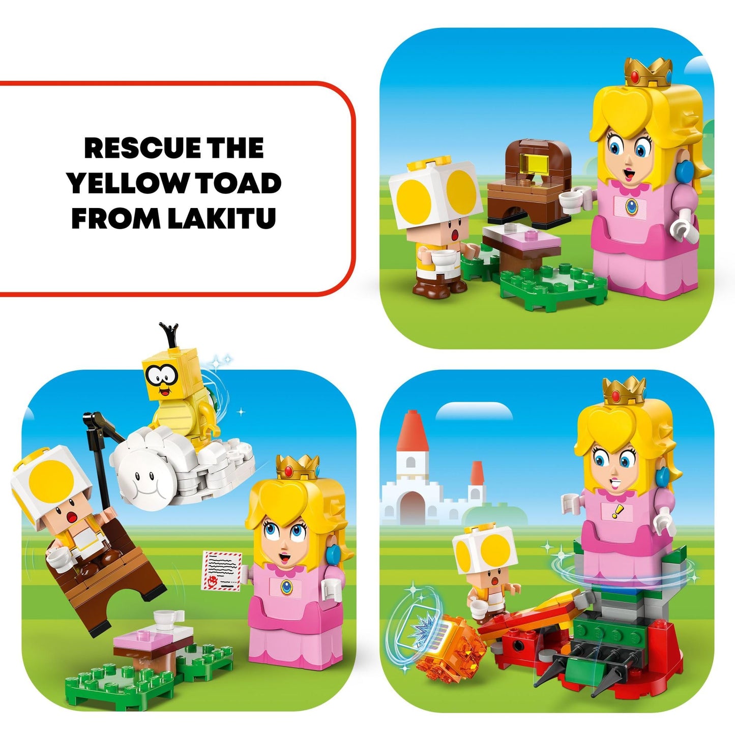 LEGO Super Mario Adventures with Interactive Peach Princess Toy, Super Mario Playset for Kids, Yellow Toad Figure, Nintendo Toy Gift for Girls, Boys