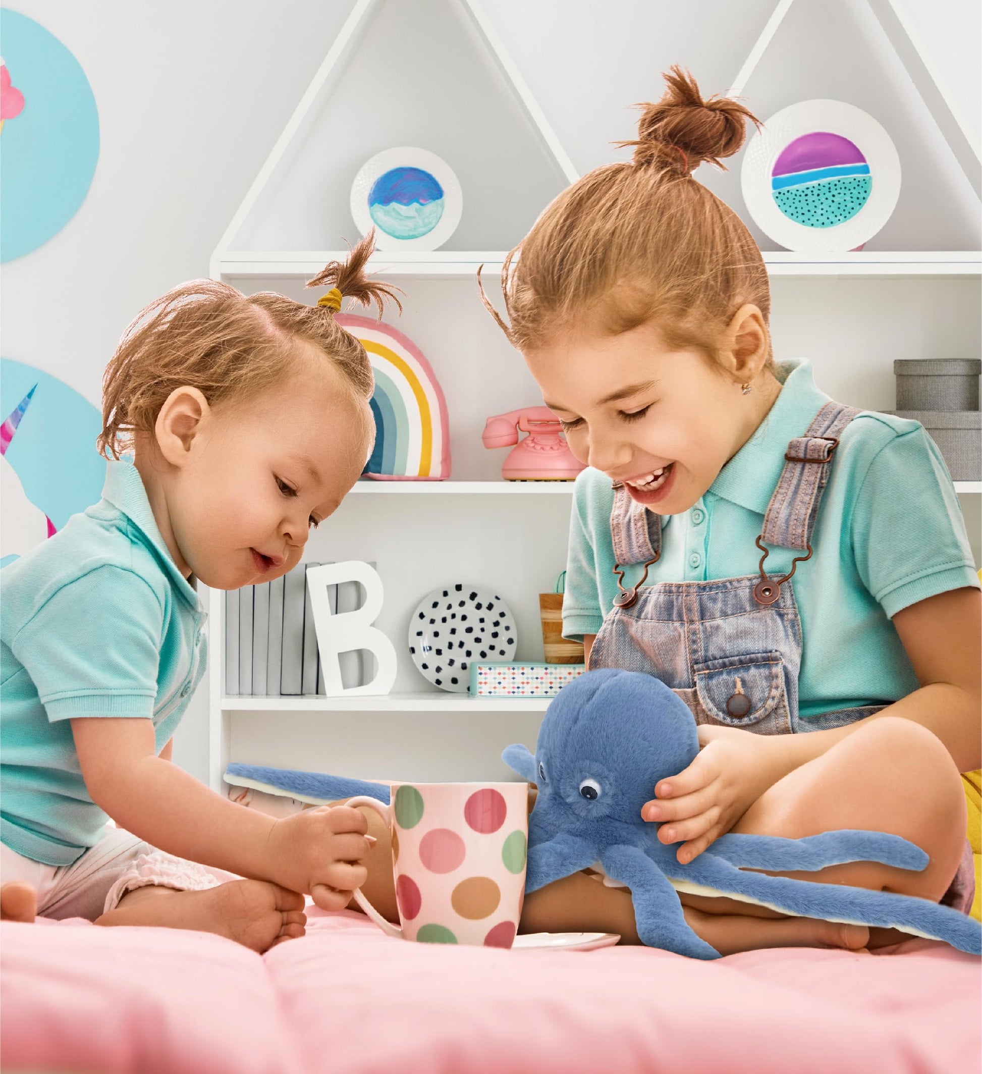 DolliBu Blue Octopus Super Soft Stuffed Animal, Cute Realistic Ocean Stuffed Animals for Girls, Boys, Adults Animal Gifts, Kids Nursery Decor