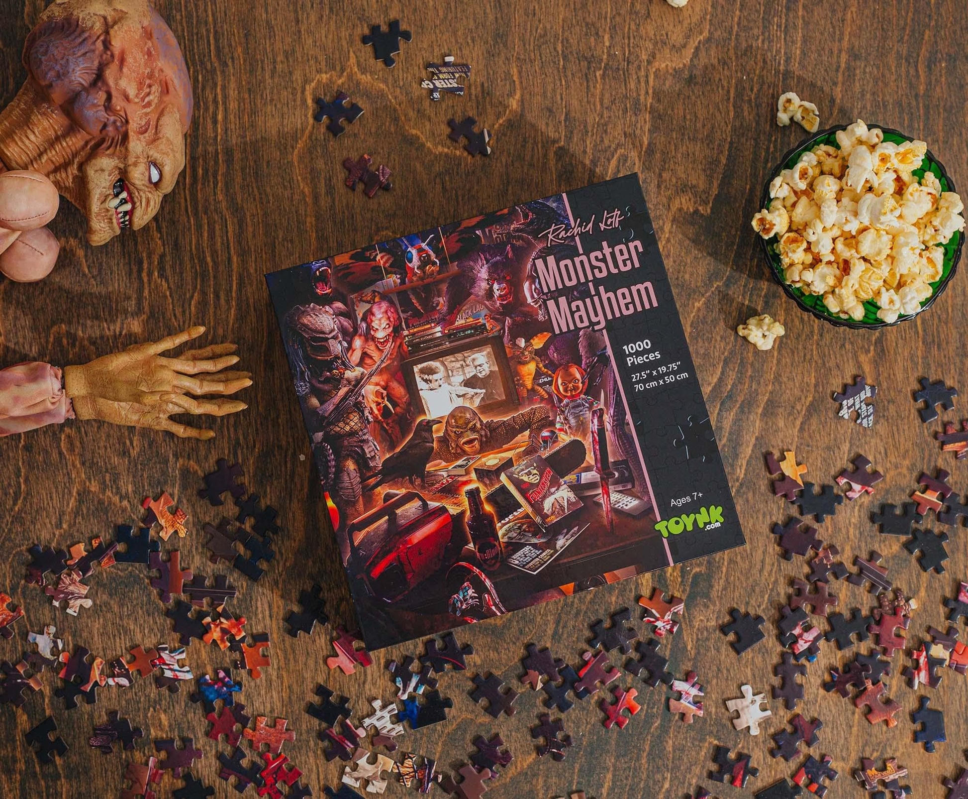 Monster Mayhem 1000-Piece Jigsaw Puzzle By Rachid Lotf | Fun Brain Teaser, Toys & Games | 28 x 20 Inches