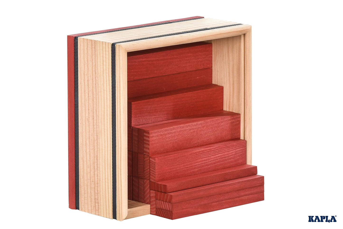 KAPLA 40 Squares Red - Wooden Construction Set - 40 Red Colored Building Planks - for Ages 3+