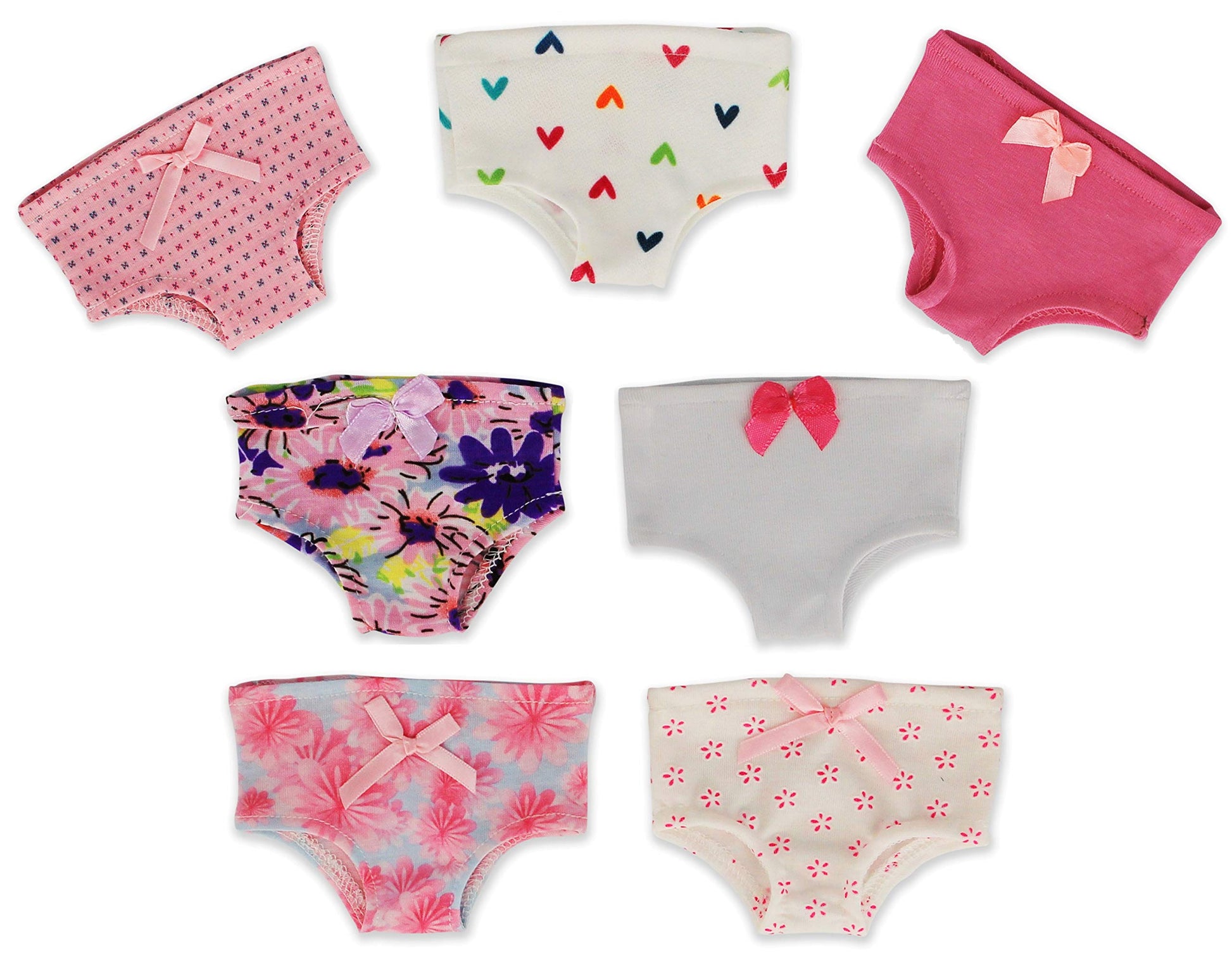 PZAS Toys 18 Inch Doll Underwear - 7 Pairs of Underwear, Fits American Girl Doll