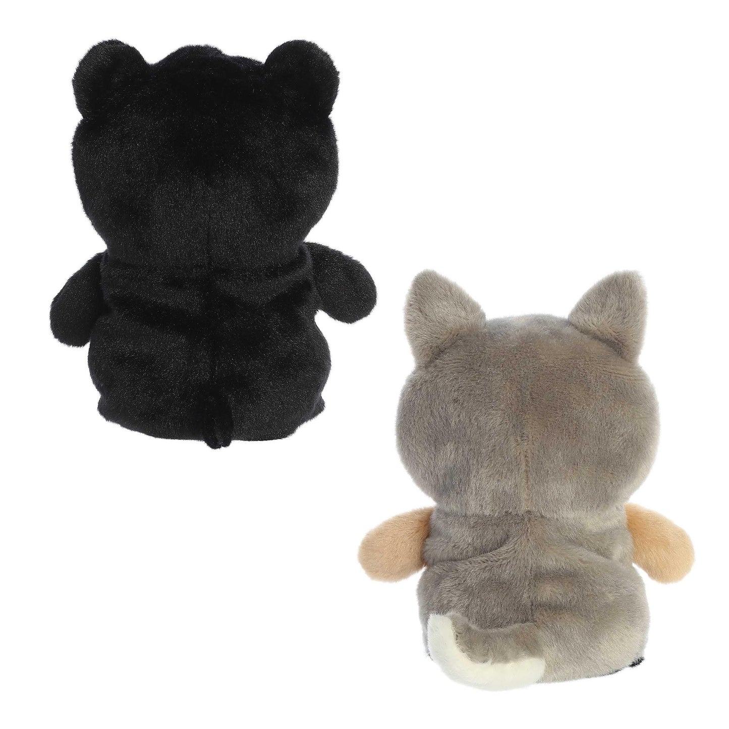 Aurora® Responsibly Made Eco Nation™ Reversible Eco Pairs: Black Bear and Wolf Stuffed Animal - Ideal for Playtime Adventures - Perfect for Birthdays