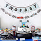 Two Fast Banner - Race Car Birthday Decorations,Race Car Birthday Banner