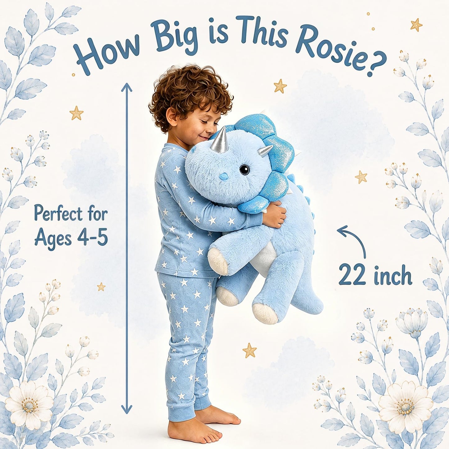 gnomantic Dinosaur Weighted Stuffed Animals, Plush Pillow for Kids