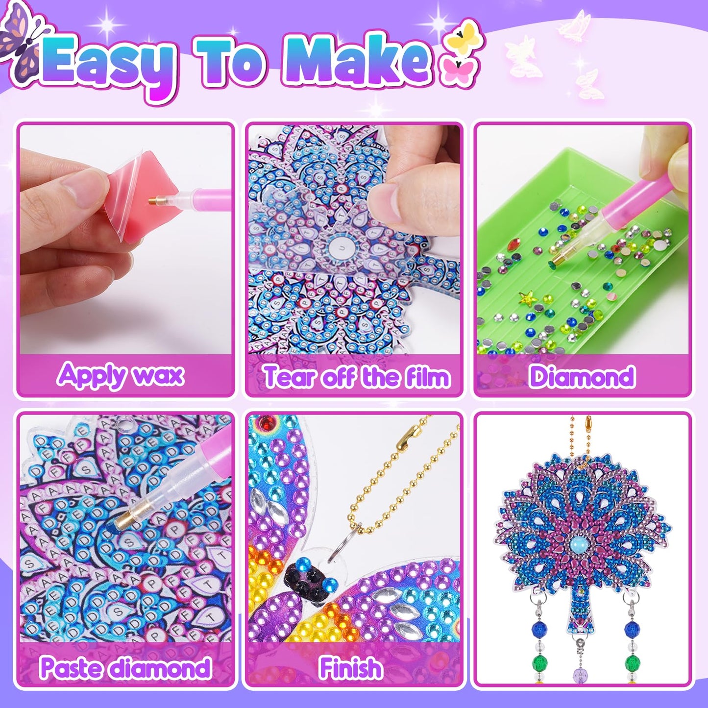 WethCorp Diamond Painting Arts and Crafts for Kids Ages 8-12,Birthday Gifts for 6 7 8 9 10-12 Year Old Girls Diamond Art Kits for Adults Teen Girl