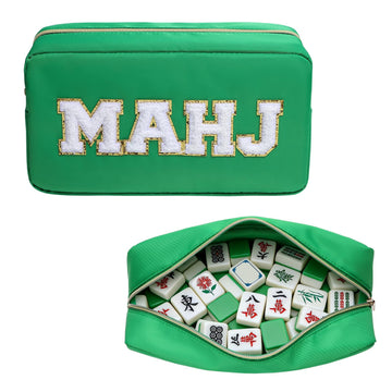 Ahdoma Mahjong Tile Bag Mahjong Bag with Zipper Travel Mahjong Carrying Case Storage Pouch Gifts for Mahjong Lovers Accessories