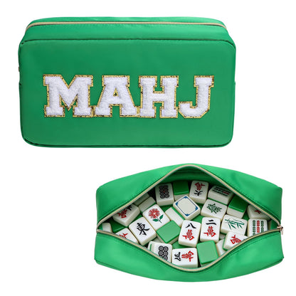 Ahdoma Mahjong Tile Bag Mahjong Bag with Zipper Travel Mahjong Carrying Case Storage Pouch Gifts for Mahjong Lovers Accessories