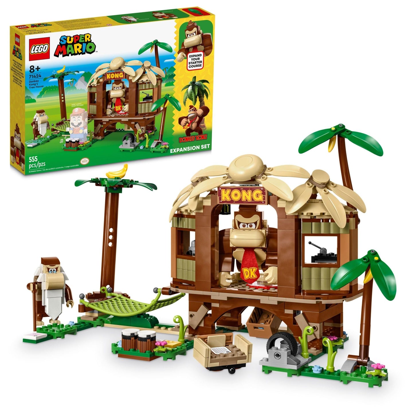 LEGO Super Mario Donkey Kong's Tree House Expansion Set - Building Toys for Boys & Girls, Ages 8+ Years - Pretend Play Toy Figures & Playsets - Gifts