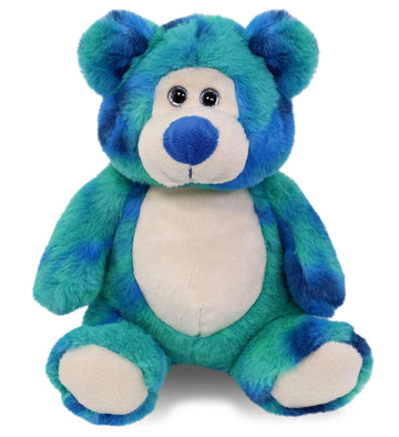 DolliBu Blue Tie-Dye Bear Plush - Super Soft Stuffed Animal, Cute Wild Animal Plush, Adorable Fluffy Stuffed Animal for Boys and Girls, Stuffed