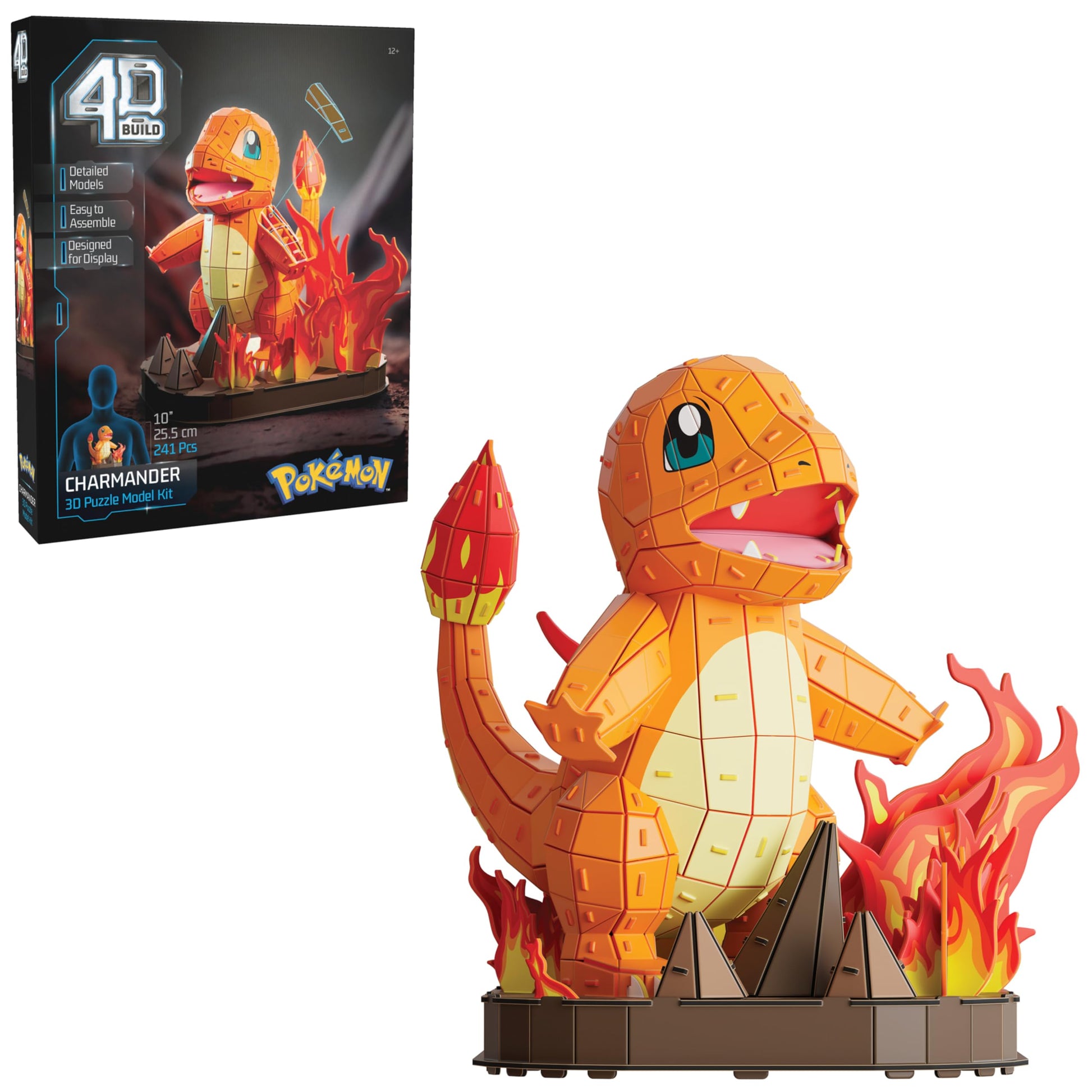 4D Build Pokémon Charmander 3D Puzzle Model Kit, Desk Décor, Shelf Display
