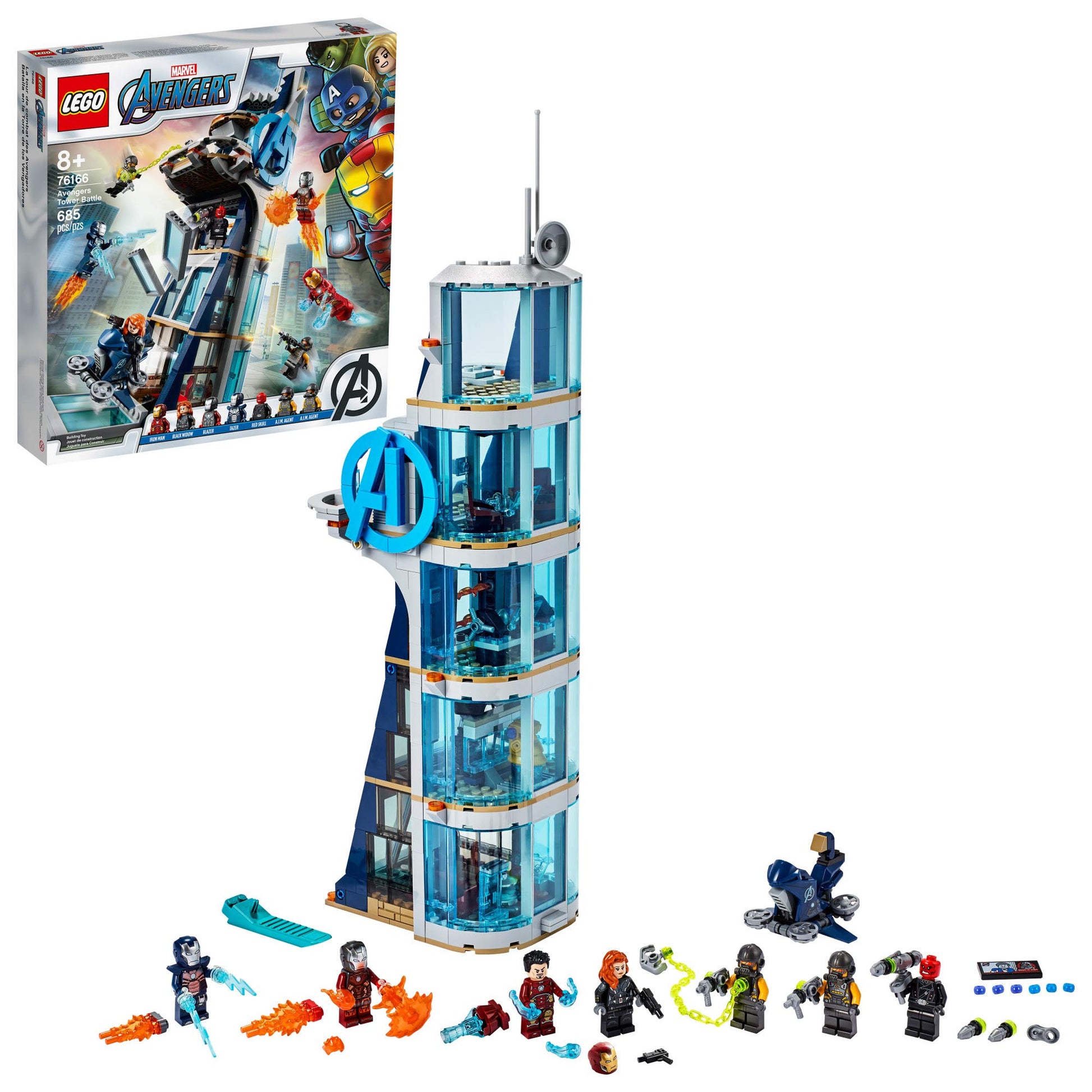 LEGO Marvel Avengers: Avengers Tower Battle 76166 Collectible Building Toy with Action Scenes and Superhero Minifigures; Cool Holiday or Birthday Gift