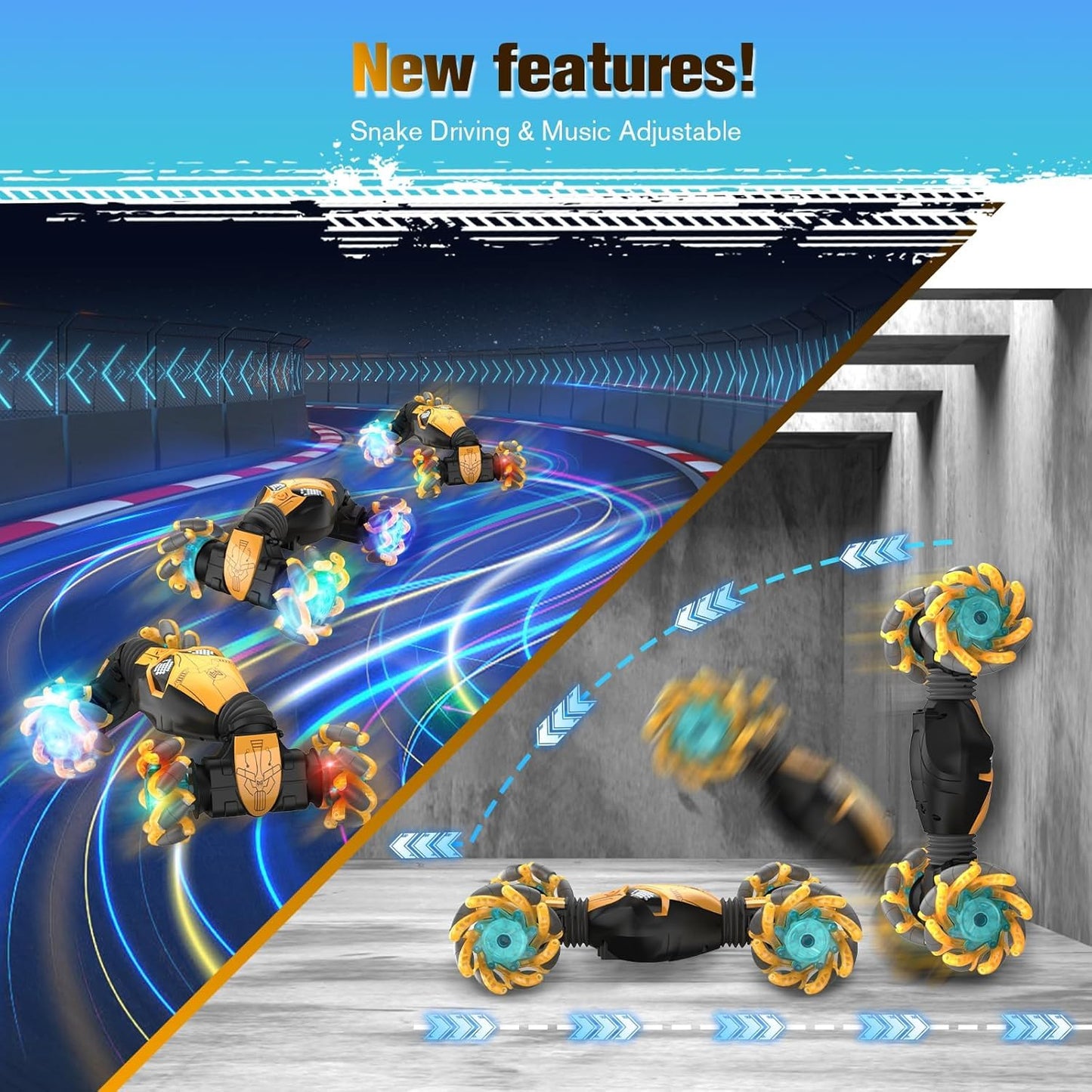 1:12 Gesture Sensing RC Stunt Car, 4WD Hand Controlled Remote Control Twist Cars with Light & Music, 360° Rotate Transform Drift, Gifts for 6-8-12