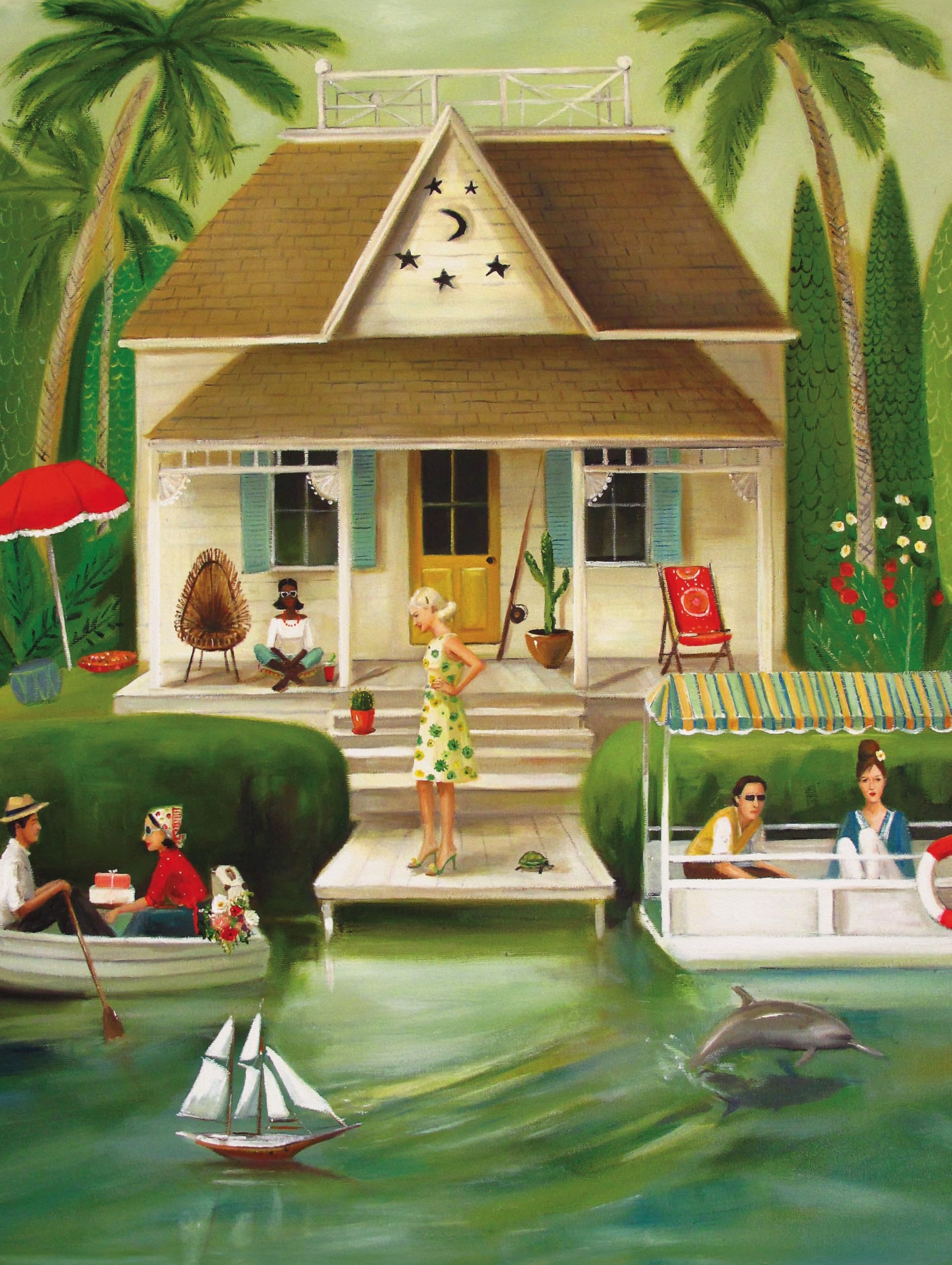 New York Puzzle Company - Janet Hill Splendid Summer Home - 500 Piece Jigsaw Puzzle for Family Game Nights by Janet Hill