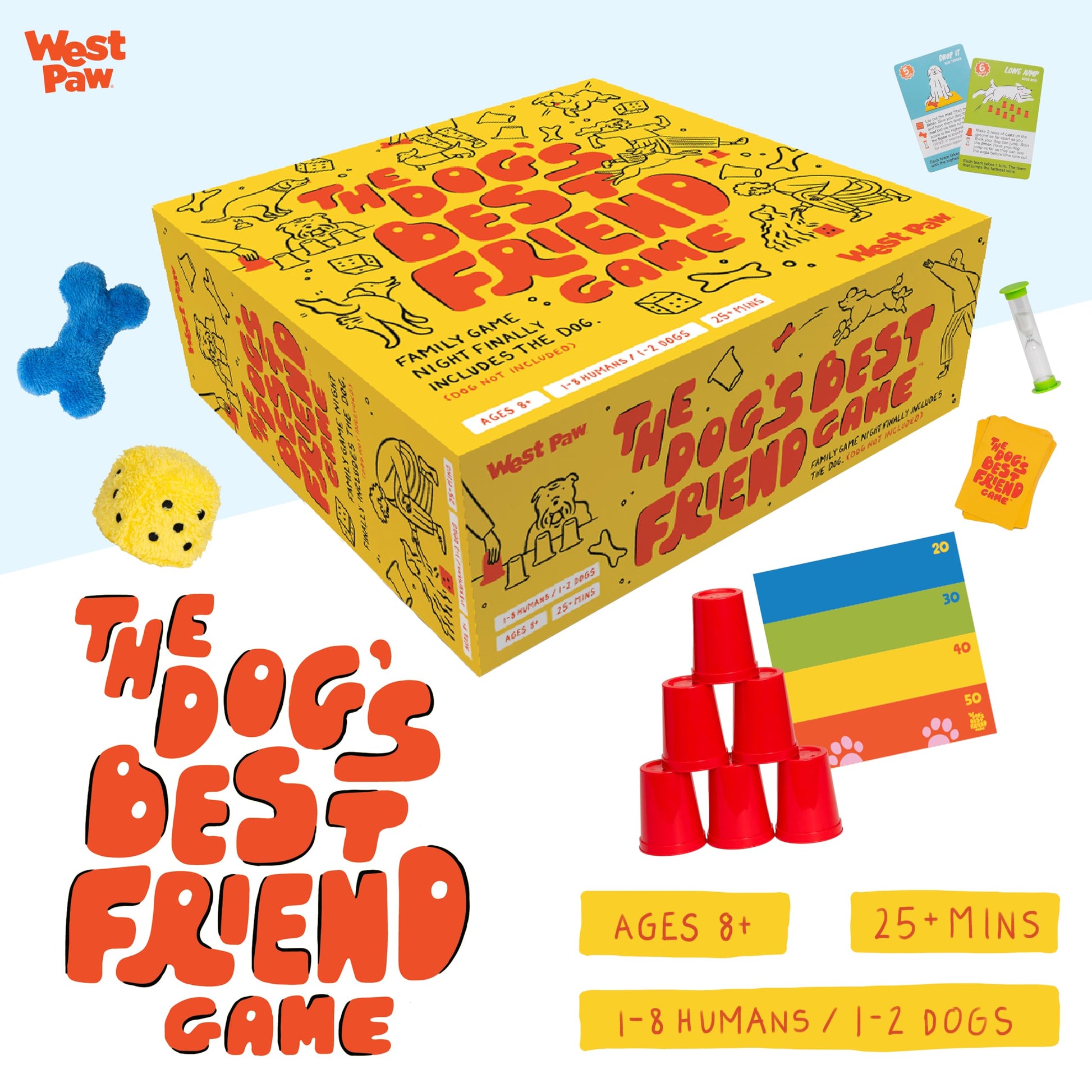WEST PAW Dog's Best Friend Game™ - Fun Family Game for Kids & Adults - Board, Challenge, & Dog Training Tip Cards Encourage Connection & Positive