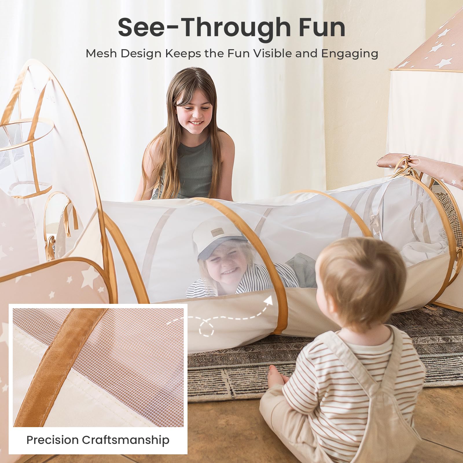 Tiny Land Kids Play Tent with Tunnel, Pop-Up Tent & Ball Pit for Toddlers