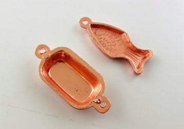Dollhouse Miniature Copper Cast Plates