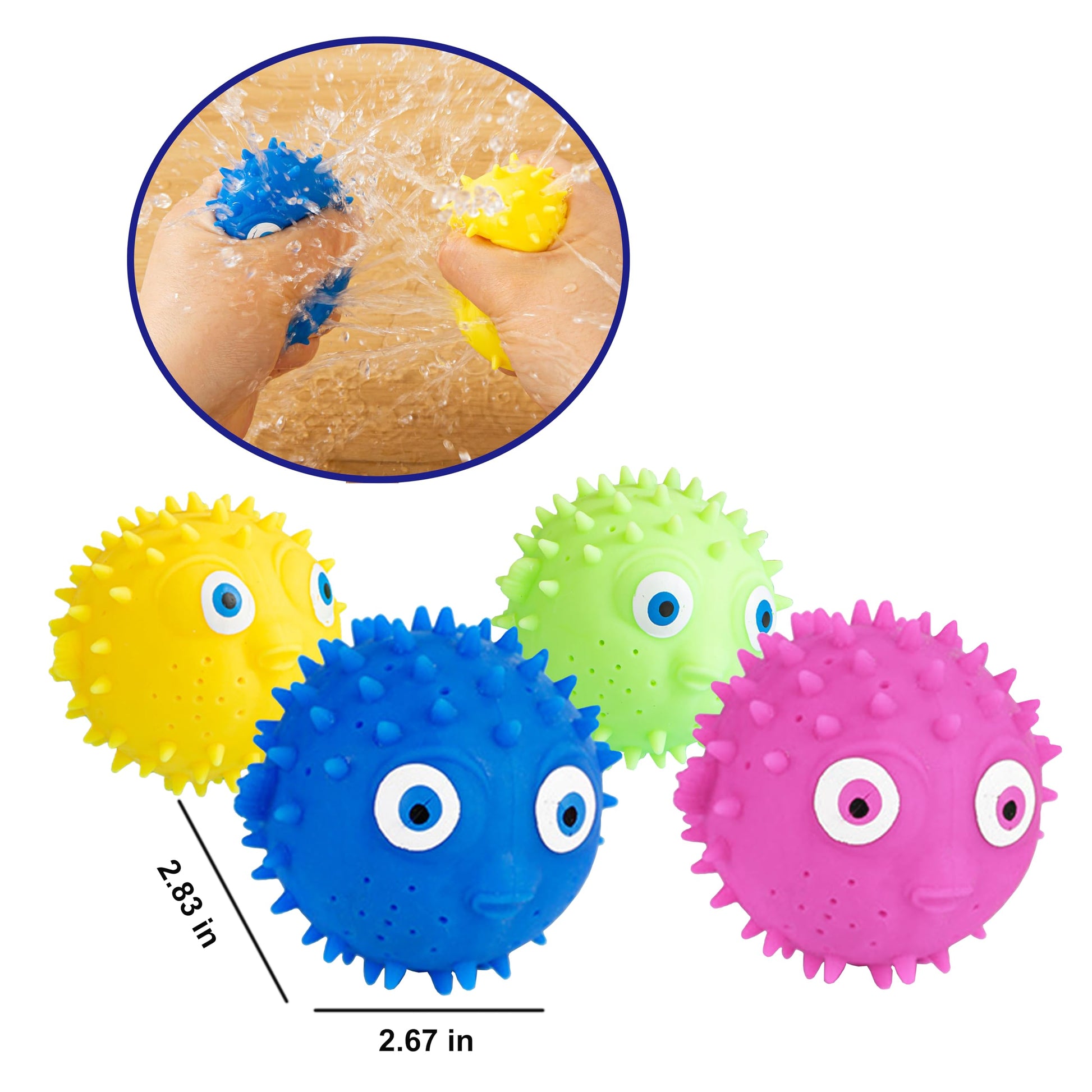 Toddler Bath Toy - 4 Pack Novelty Sea Animal Dolphin Water Balls Pool Toys Outdoor Activity Game Bath Tub Sensory Dolphin Absorbent Water Splash Balls