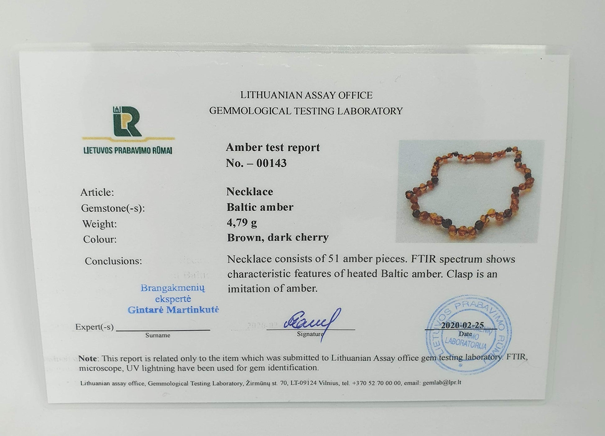 Genuine Amber Necklace from Baltic Sea Made with Polished Cherry Rose Quartz and Amethyst 34 cm (13.4 Inches)
