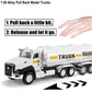 3 Pack City Diecast Semi Trucks Transport Set - Big Toy Garbage Truck, Oil Tanker, & Transport Vehicle Toy with Pull Back Action - 1/50 Scale Metal