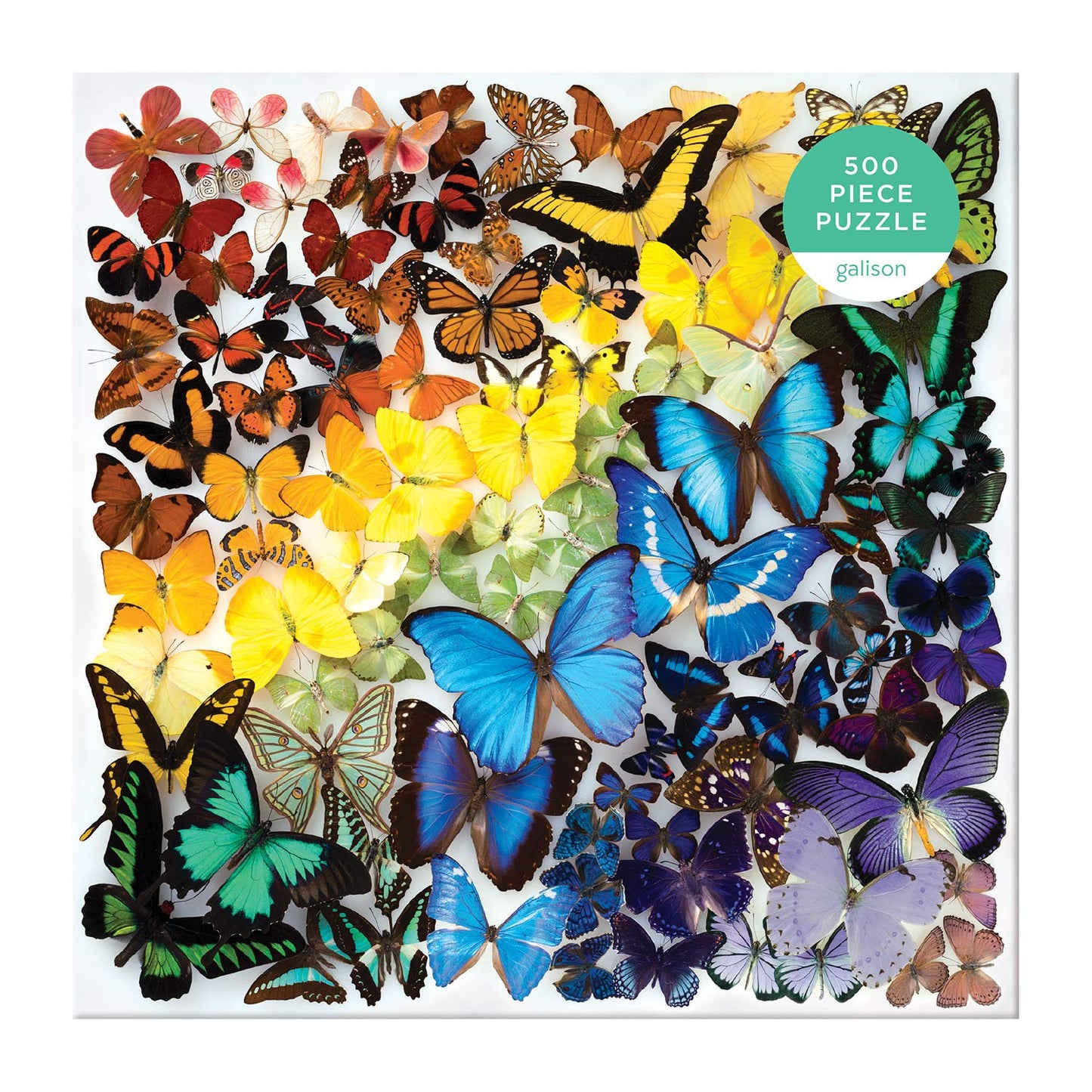 Galison - Rainbow Butterflies 500 Piece Jigsaw Puzzle for Adults