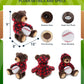 DolliBu Brown Bear Stuffed Animal with Baseball Plush - Soft Huggable Grizzly Bear, Adorable Playtime Teddy Bear Plush Toy, Cute Wild Life Sports Gift