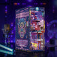 Hands Craft DIY Book Nook Kit - Cyber City Miniature Puzzle - Neon-Lit Cyberpunk Decor with Oriental Elements, Precision-Cut Wooden Pieces & LED
