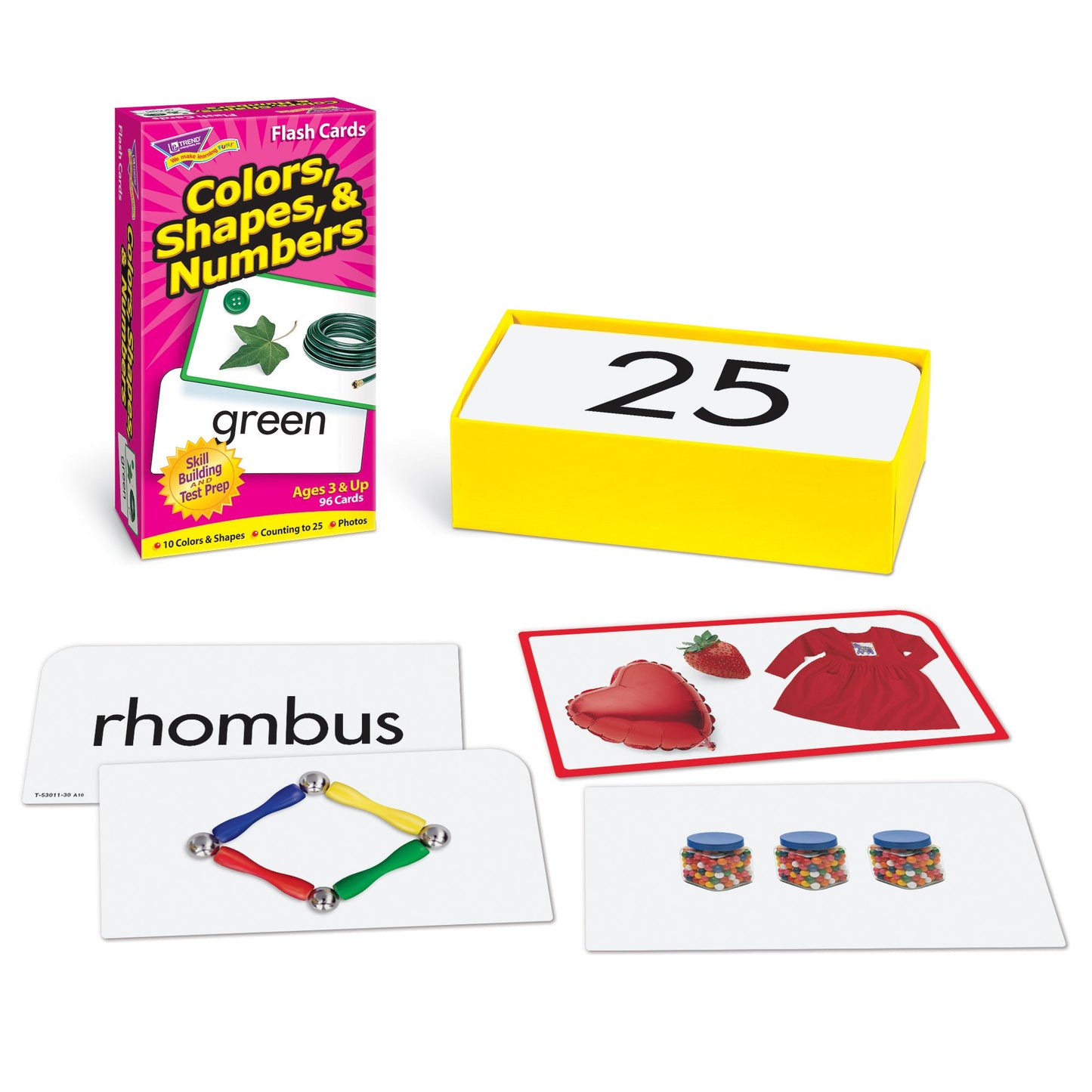 Trend Enterprises: Colors, Shapes & Numbers Skill Drill Flash Cards, Exciting Way for Everyone to Learn, Great for Skill Building and Test Prep, 96